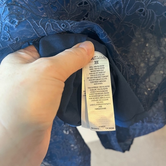 NWT French Connection Embroidered Strappy Midi Dress in Midnight Blue - Picture 13 of 17